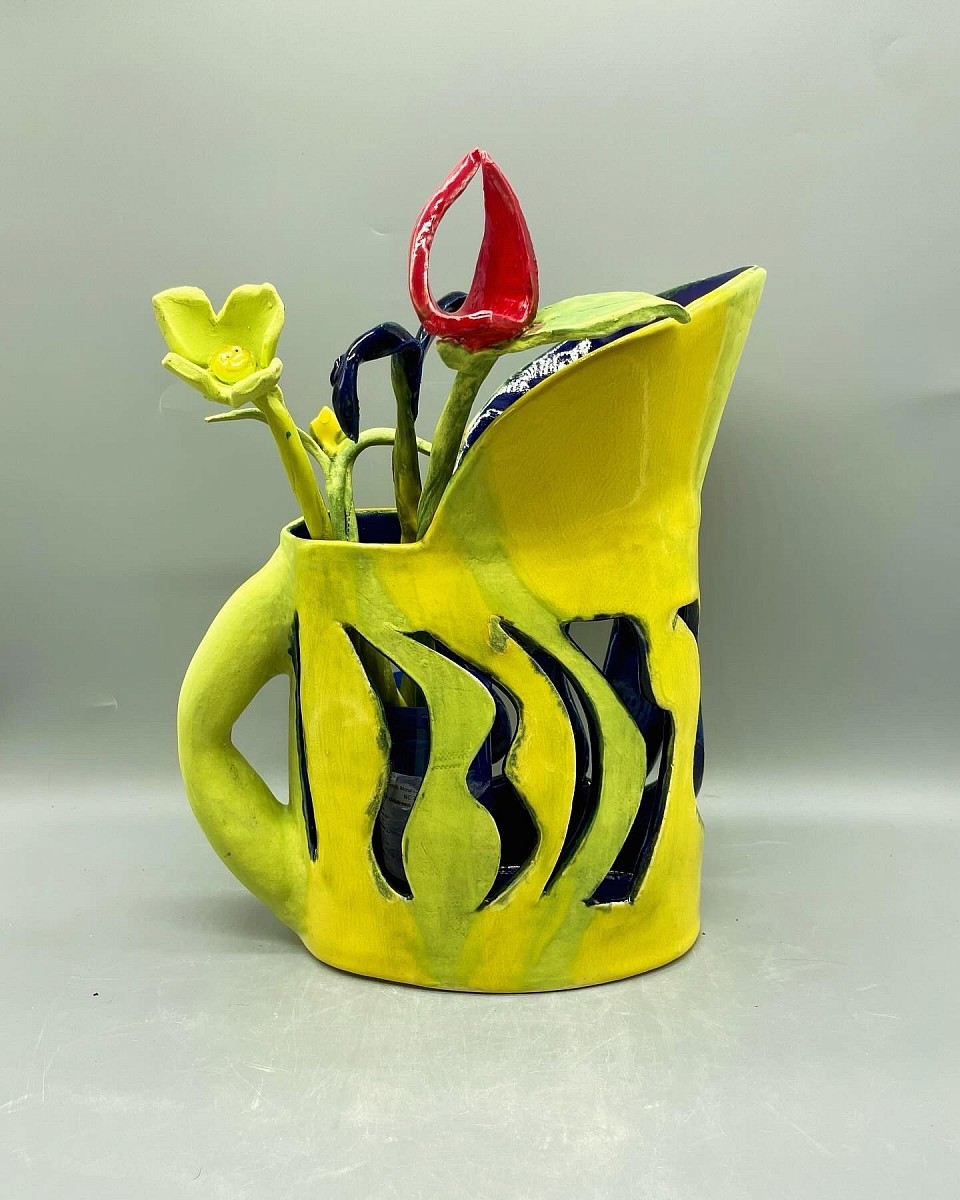 “Vented” Pitcher with Flowers 8-2024